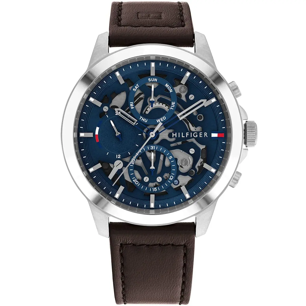 1710476-tommy-hilfiger-watch-men-blue-dial-leather-brown-strap-quartz-analog-monthly-weekly-date-henry.webp