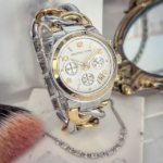 ساعة مايكل كورس Twist Chain Chronograph White Dial