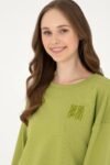 main-0-U.S. Polo Assn. سويت شيرت نسائي أساسي برقبة دائرية باللون الأخضر الفستقي 50296919 -vr087