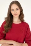 main-0-U.S. Polo Assn. سويت شيرت نسائي ذو رقبة دائرية باللون الأحمر 50296919 -vr030