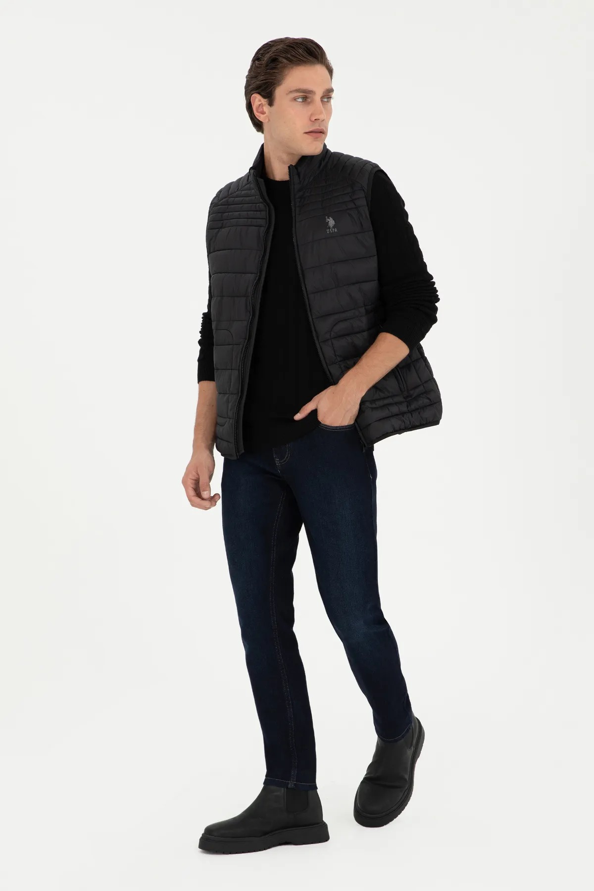 main-3-U.S. Polo Assn. سترة رجالية سوداء 50293295 -VR046