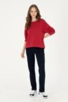 main-0-U.S. Polo Assn. سويت شيرت نسائي ذو رقبة دائرية باللون الأحمر 50296919 -vr030