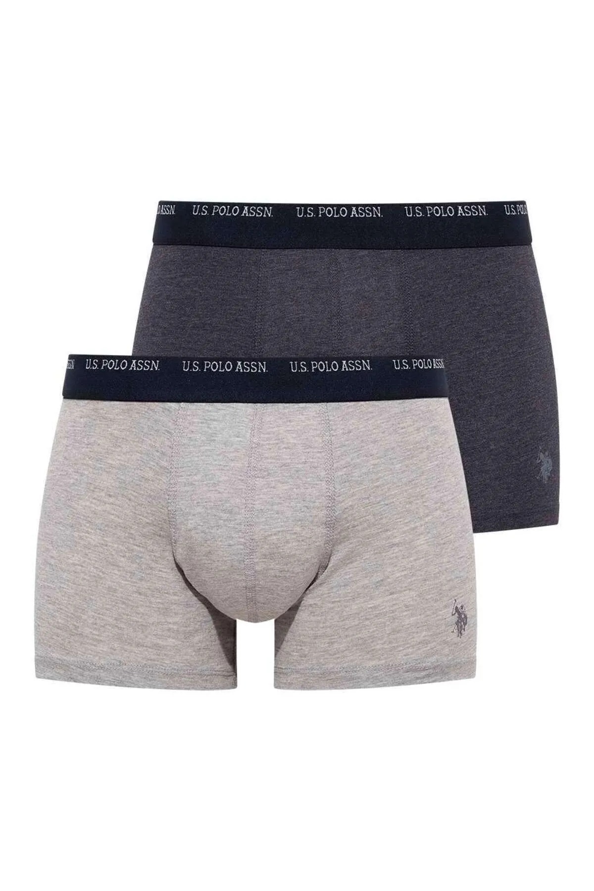 main-0-U.S. Polo Assn. US Polo Assn. بوكسر رجالي - طقم مكون من قطعتين باللون الأزرق الداكن والرمادي