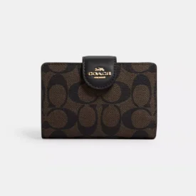Coach Medium Corner Zip Wallet in Signature Canvas