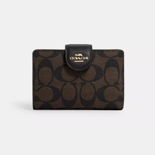Coach Medium Corner Zip Wallet in Signature Canvas