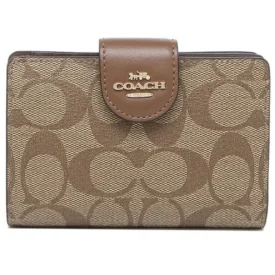 Coach Medium Corner Zip Wallet in Signature Canvas