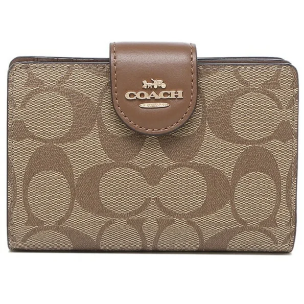 Coach Medium Corner Zip Wallet in Signature Canvas