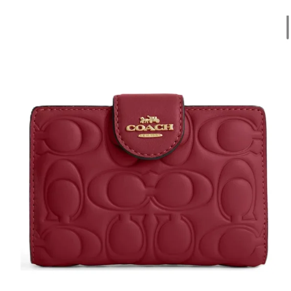Coach Medium Corner Zip Wallet with Signature Leather