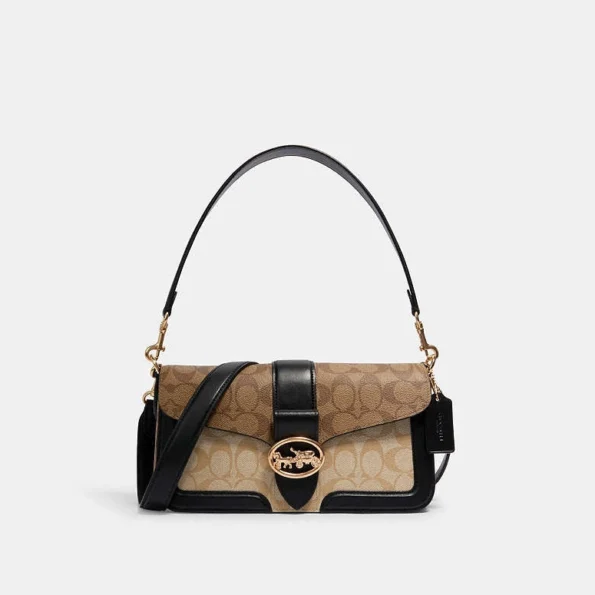 Coach Georgie Shoulder Bag in Blocked Signature Canvas