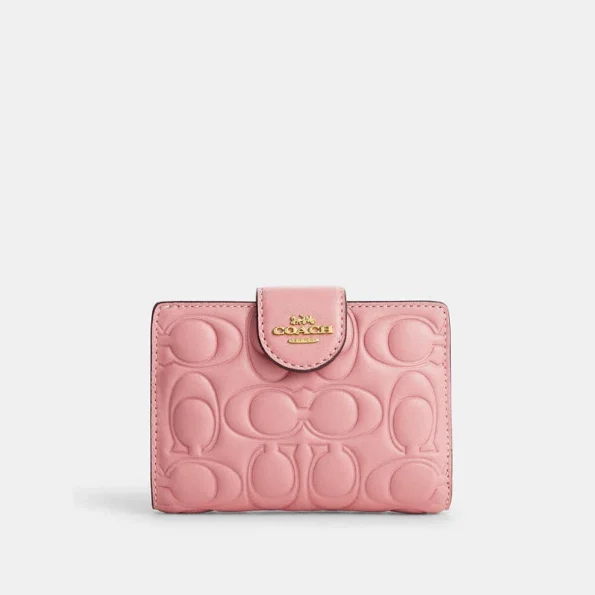 Coach Medium Corner Zip Wallet with Signature Leather