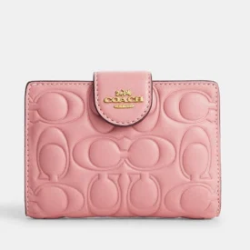 Coach Medium Corner Zip Wallet with Signature Leather