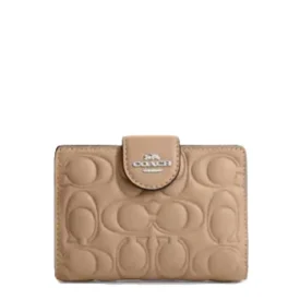 Coach Medium Corner Zip Wallet with Signature Leather