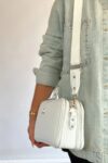 main-0-Just Polo Medium Size Cotton Woven Shoulder Bag Daily 5 Compartment Women’s Shoulder Bag 4023 PLAIN WHITE