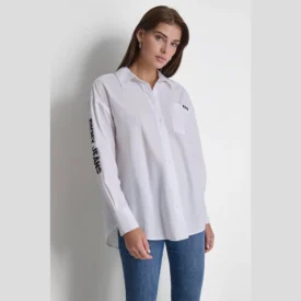 قميص DKNY POPLIN BUTTON DOWN SHIRT