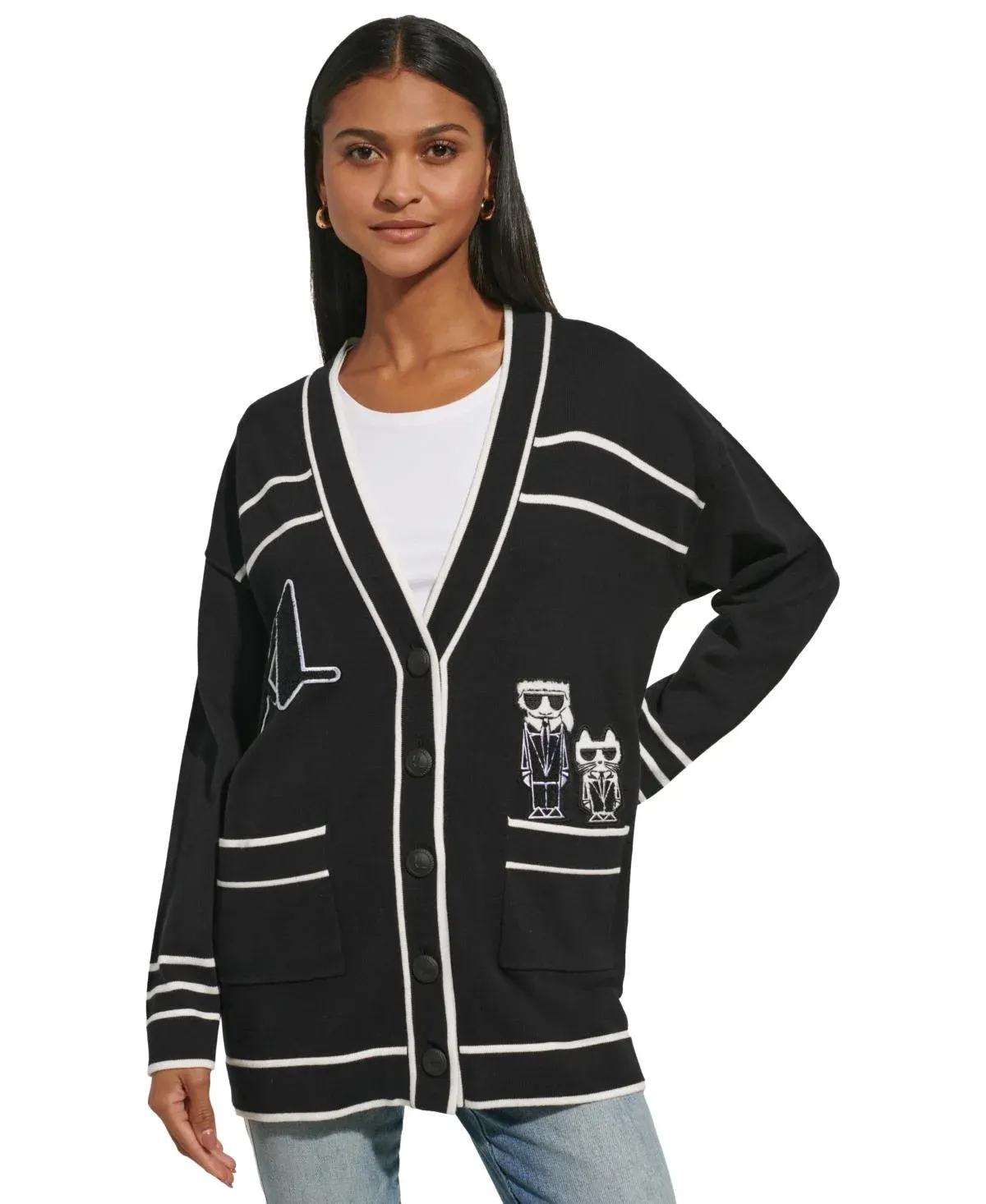 karl-lagerfeld-Blacksoft-White-Collegiate-Button-Cardigan_result