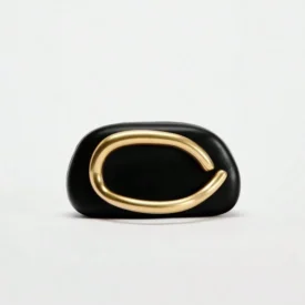 شنطة زاراGold Closure Box Clutch Bag Women