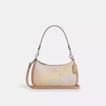 شنطة كوتش Teri Shoulder Bag In Rainbow Signature Canvas