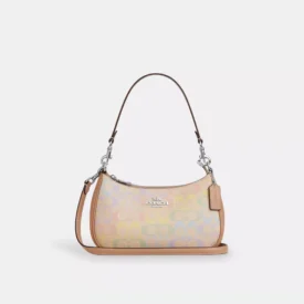شنطة كوتش Teri Shoulder Bag In Rainbow Signature Canvas