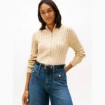 تومي هيلفيجر سويتر  Cable Knit Zip