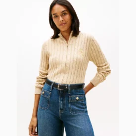 تومي هيلفيجر سويتر  Cable Knit Zip