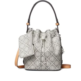 شنطة توري بورش monogram bucket bag - grey