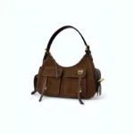 شنطة بينكو Pinko bag natural suede brown with two pockets
