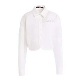 كارل لاجرفيلد قميص CROP POPLIN SHIRT