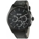 1513367-hugo-boss-watch-men-black-dial-leather-strap-quartz-battery-analog-chronograph-onyx