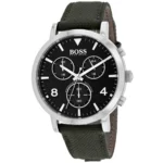 1513692-hugo-boss-watch-chronograph-men-black-dial-fibers-green-textile-over-leather-strap-quartz-battery-analog-spirit
