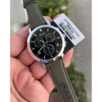 1513692-hugo-boss-watch-chronograph-men-black-dial-fibers-green-textile-over-leather-strap-quartz-battery-analog-spirit