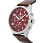 1513988-hugo-boss-watch-men-red-dial-leather-brown-strap-quartz-battery-analog-chronograph-view
