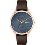 1514103-hugo-boss-watch-men-blue-dial-leather-brown-strap-quartz-battery-analog-three-hand-tyler