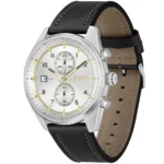 1514147-hugo-boss-watch-5bar-men-silver-dial-leather-black-strap-quartz-battery-analog-chronograph-skytraveller
