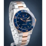 r8823100001-maserati-two-tone-watch-men-automatic-blue-dial-metal-stainless-steel-silver-rose-gold-strap-analog-three-hand-competizione