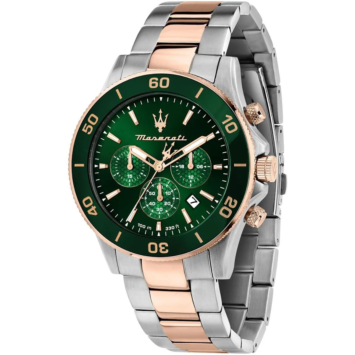 r8873600004-maserati-two-tone-watch-men-100m-330ft-green-dial-metal-stainless-steel-silver-rose-gold-strap-quartz-battery-analog-chronograph-competizione
