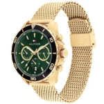 1792093-tommy-hilfiger-watch-dual-time-men-green-dial-mesh-metal-stainless-steel-gold-strap-quartz-battery-analog-jordan-4-outlet90-com