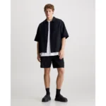 كالفن كلاين linen cotton short sleeve shirt