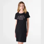 كارل لاجرفيلد تي شيرت rhinestone logo t-shirt dress